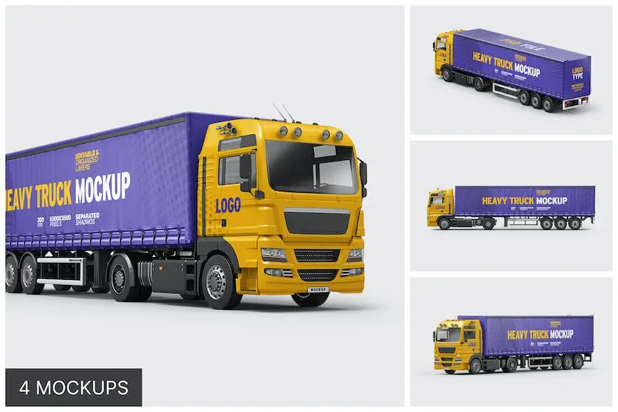 Heavy Truck Mockup Set