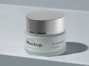 high angle cream container mockup