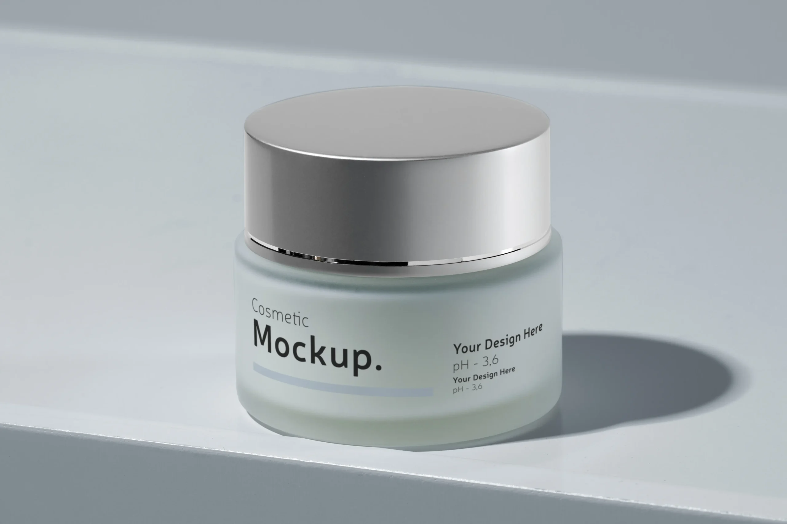 High Angle Cream Container Mockup