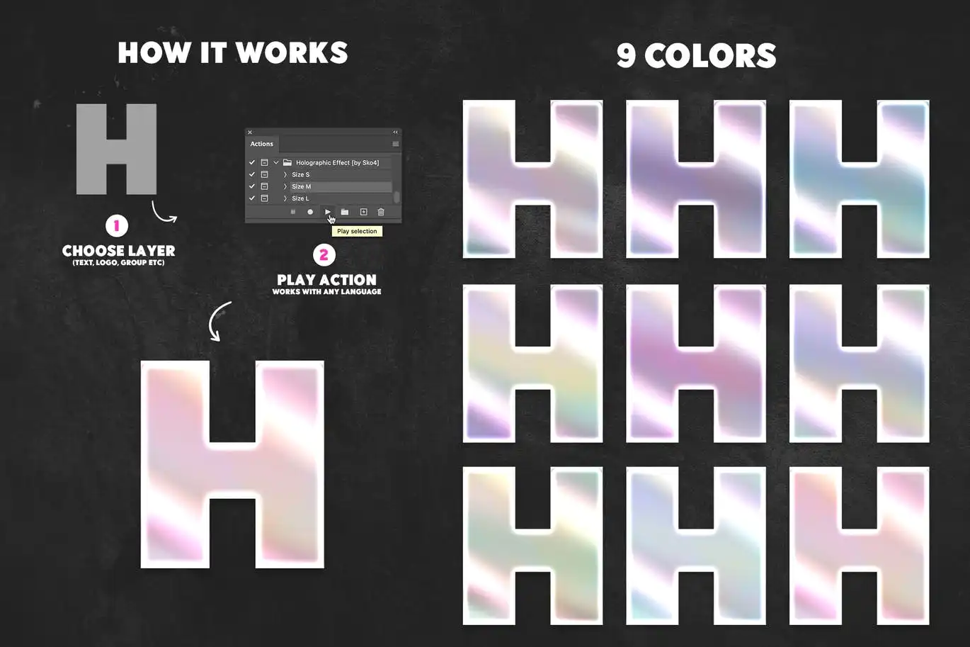 Holographic Photoshop Action v2