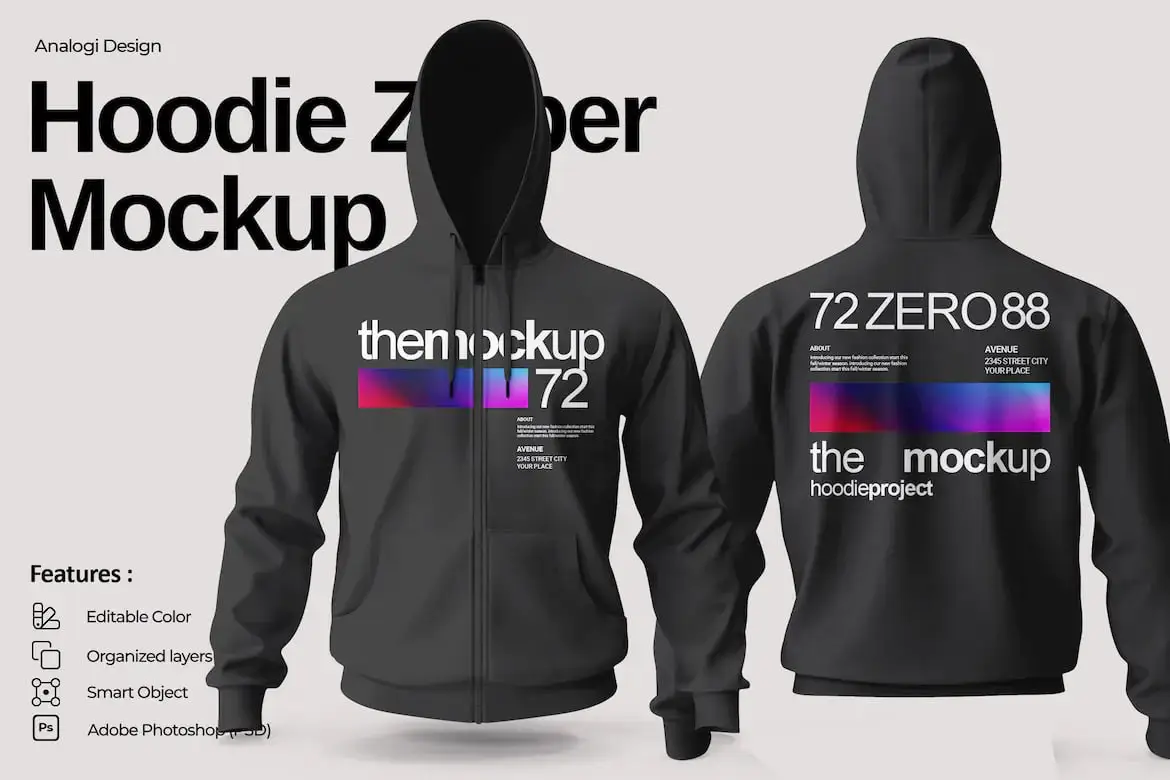 Hoodie Zipper Mockup 1