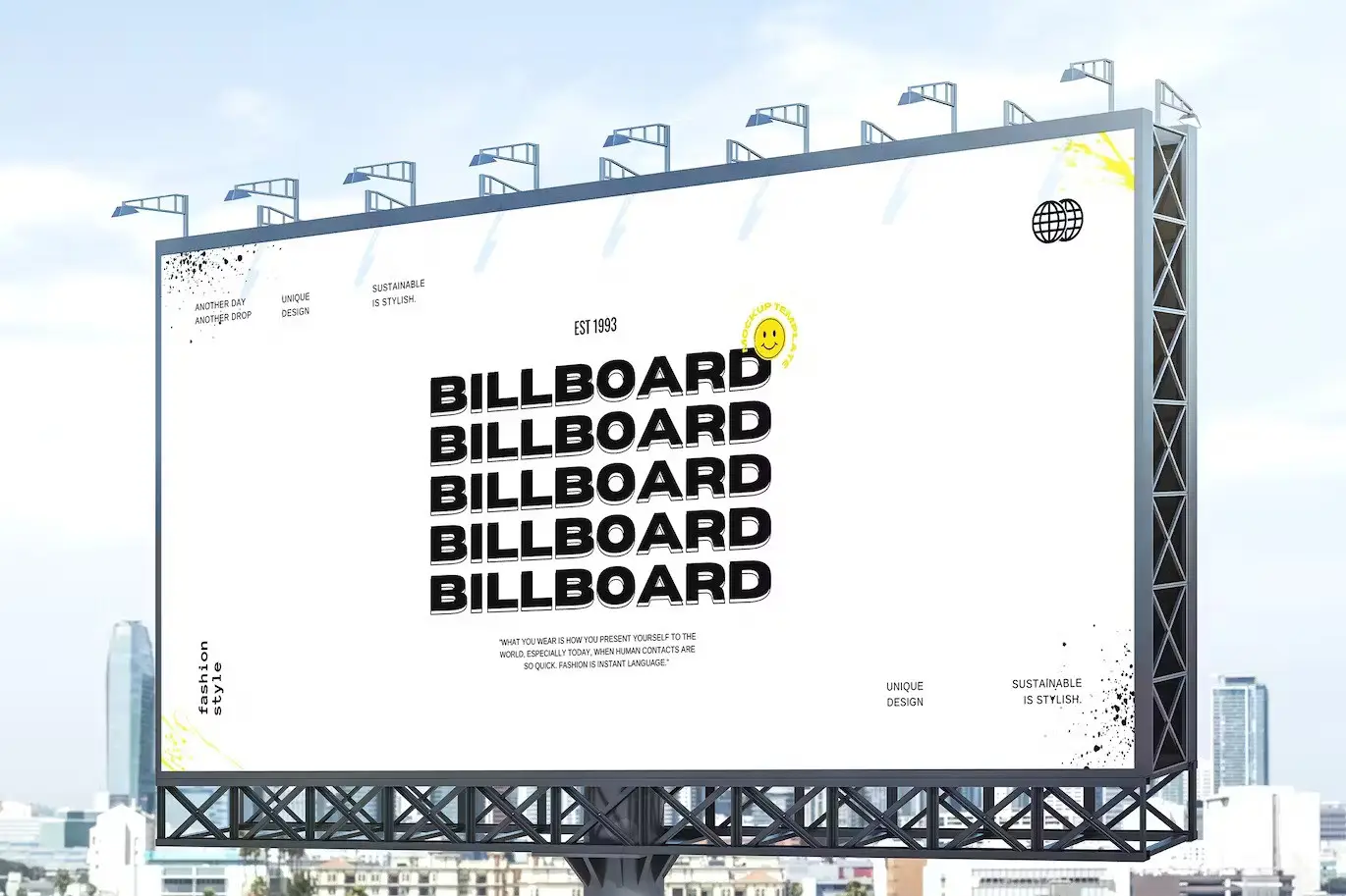 Horizontal Advertising Billboard Mockup