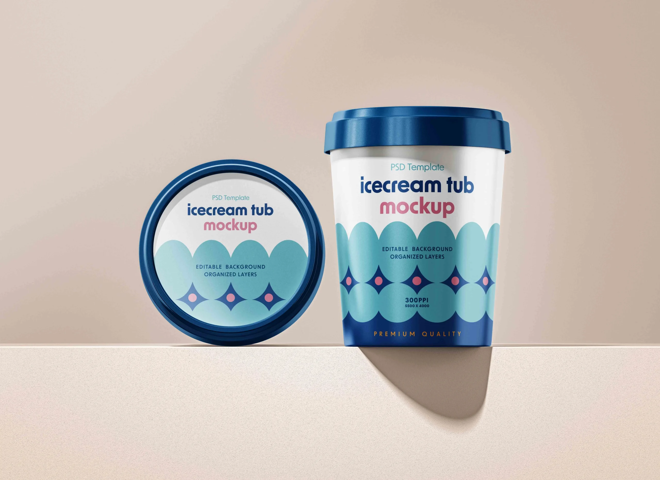 Ice Cream Tub Mockup Set 7 ice cream tub mockup set 3
