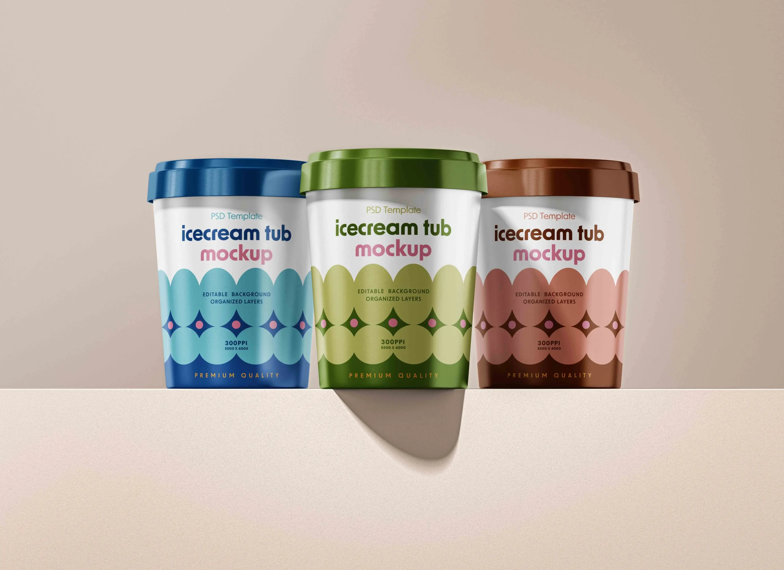 Ice Cream Tub Mockup Set 3 ice cream tub mockup set 4
