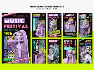 instagram stories template music festival