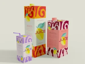 juice or milk boxes mockup