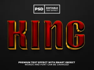king red gold elegant luxury 3d editable text effect premium psd