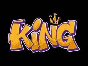 king typography graffity vector logo illustration