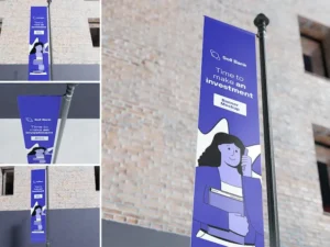 lamp post banner mockup