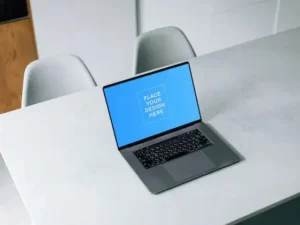 laptop computer at home interior