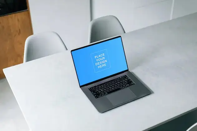 Laptop Computer At Home Interior