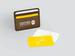 leather card holder mockup