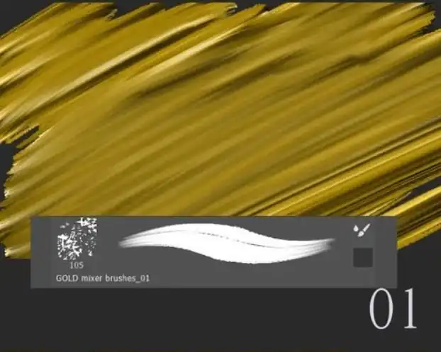 Liquid Gold Mixer Brushes For Photoshop