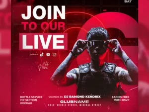 live stream event live gaming live broadcast flyer