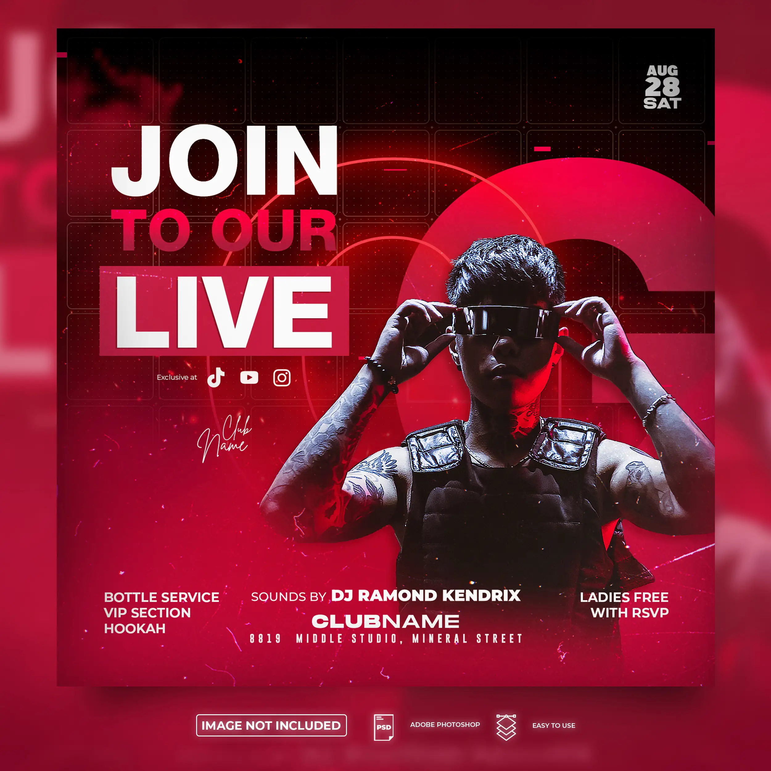 Live Stream Event Live Gaming Live Broadcast Flyer