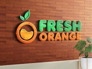 logo mockup with 3d logo in wall