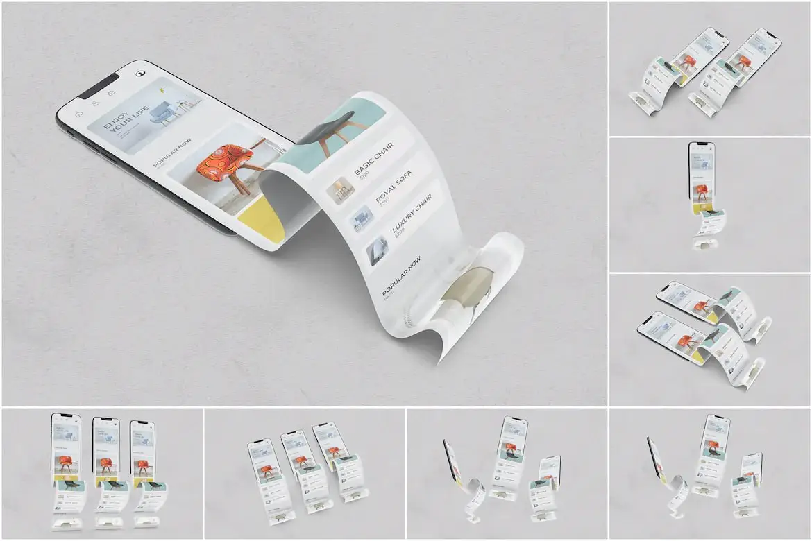 Long Scroll Extended Screen Mobile Mockups