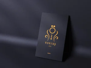 luxury letterpress logo mockup on business card