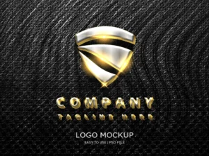 luxury metallic wall logo mockup