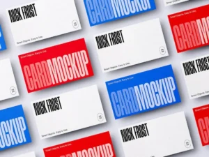 lying business cards mockup