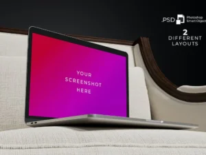 macbook pro chair mockup