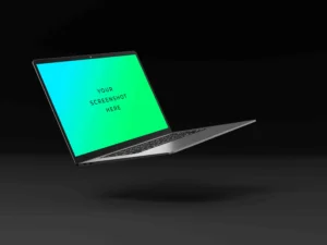 macbook pro flying mockup 3