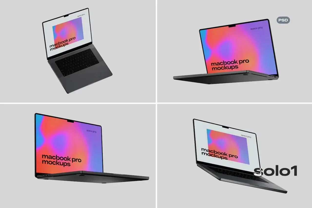 Macbook Pro Mockup 16 Inch Solo