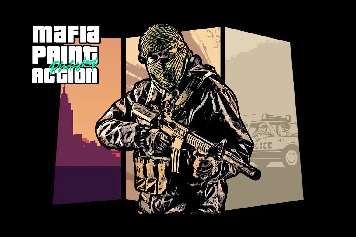 Mafia Painting Art Cs6 & Cc+ Photoshop Action 7 mafia painting art cs6 cc photoshop action 2 1