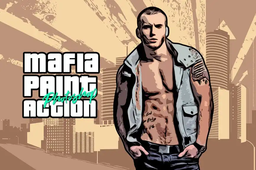 Mafia Painting Art Cs6 & Cc+ Photoshop Action 4 mafia painting art cs6 cc photoshop action 6