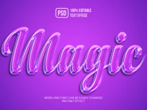 magic 3d editable text effect style