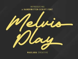 melvio play signature script font