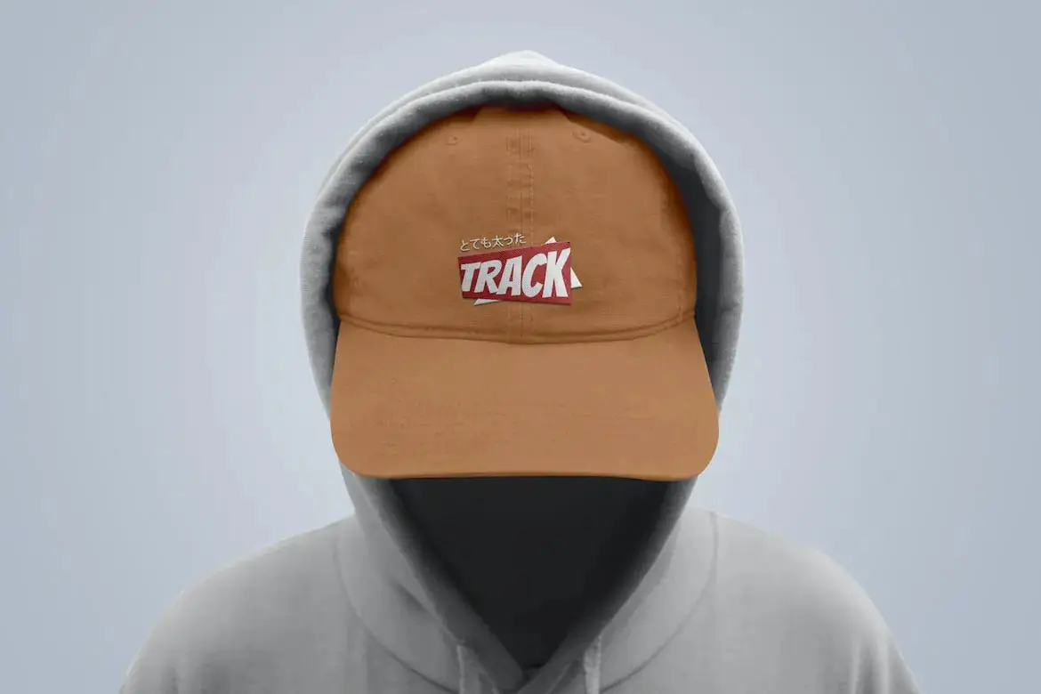 Mens Hat Cap Mockup With Track Logo