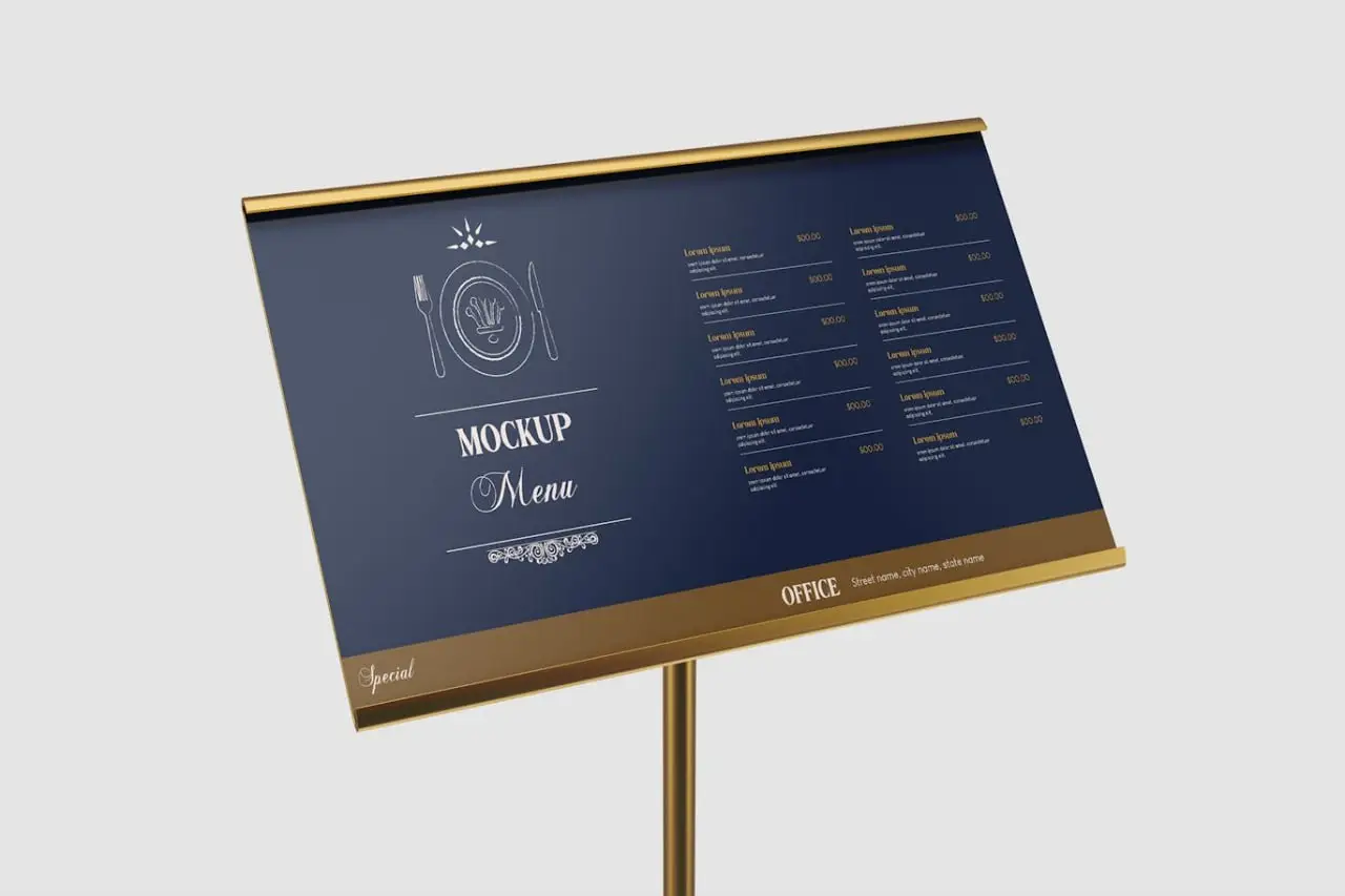 Menu Stand Mockup