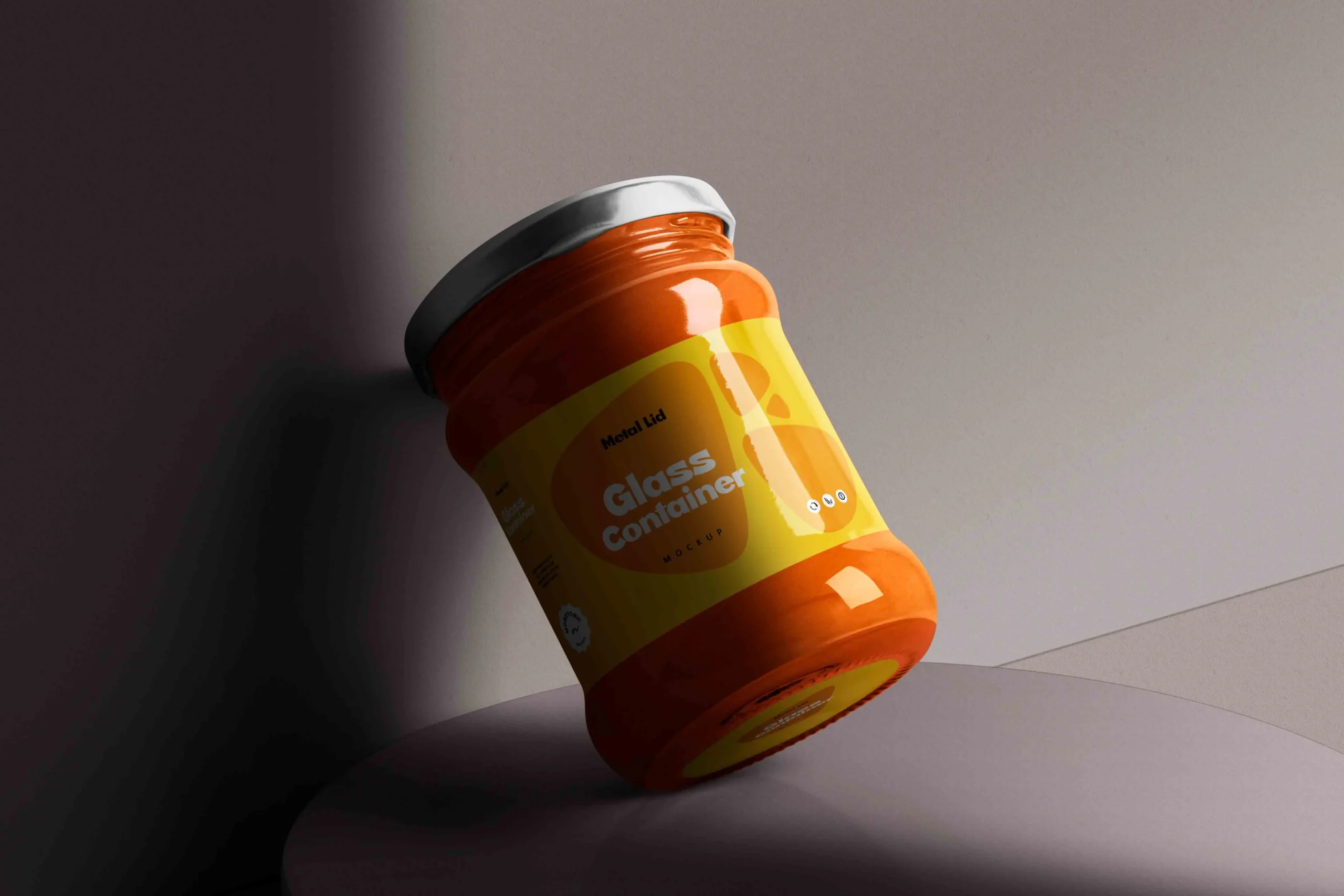 Metal Lid Glass Container Mockups By Brushes Pack