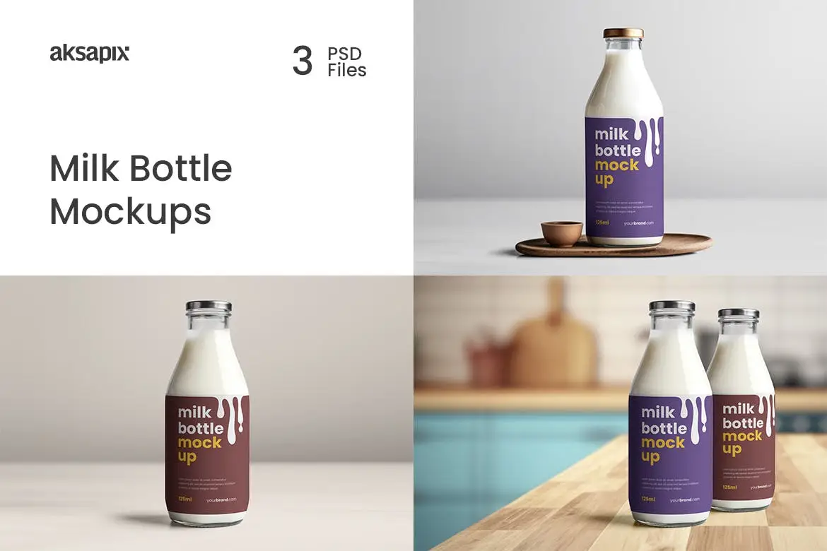 Milk Bottle Mockup 2