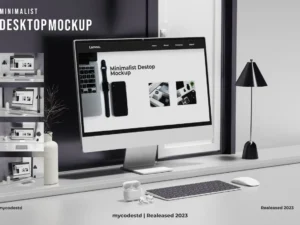 minimalist desktop mockup