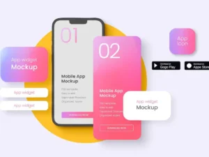 mobile app promo screen mockup