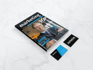mockup a4 magazine and business card