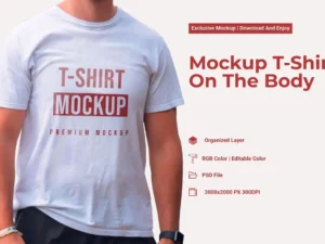 mockup t shirt on the body