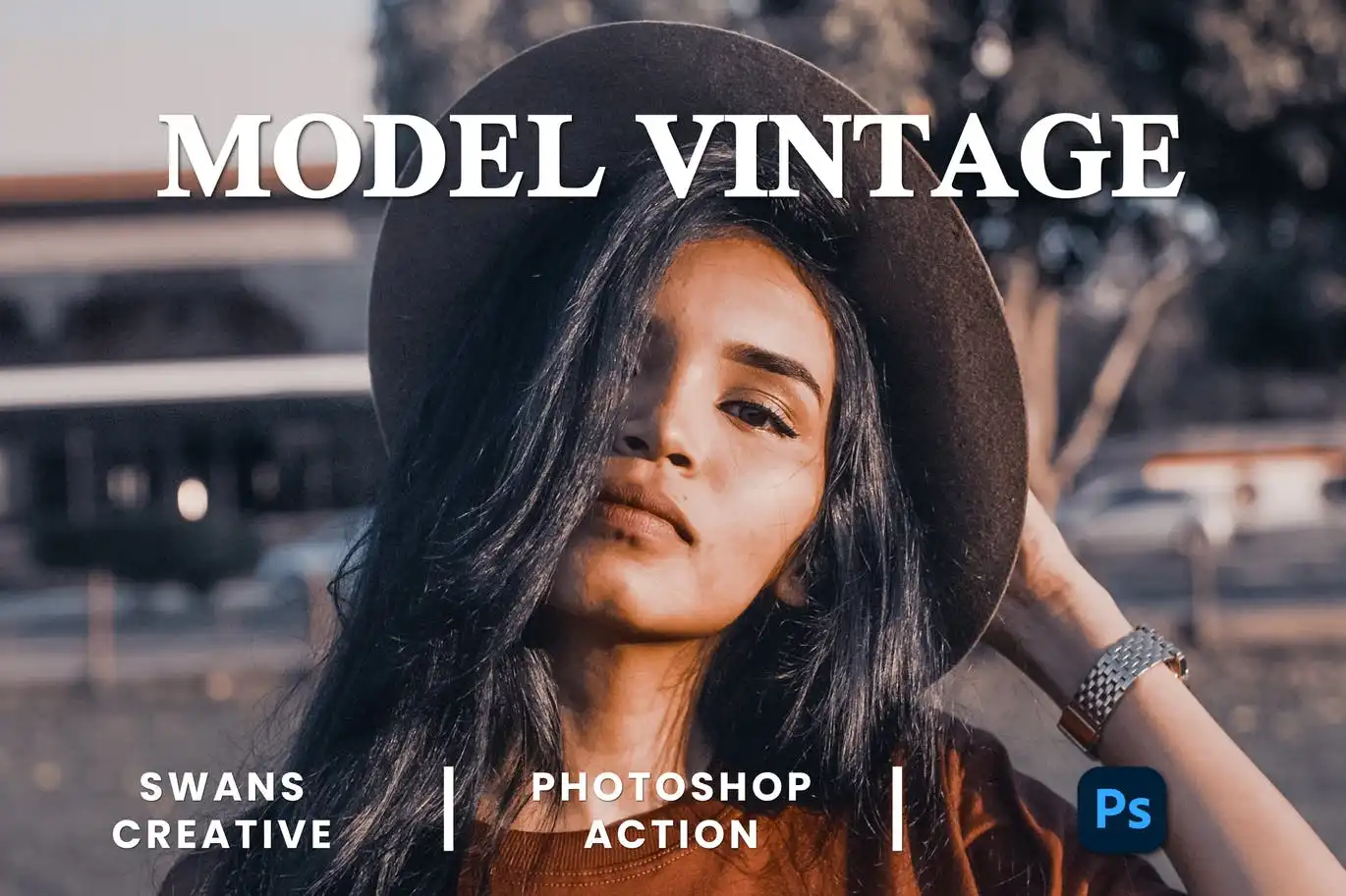 Model Vintage Photoshop Action