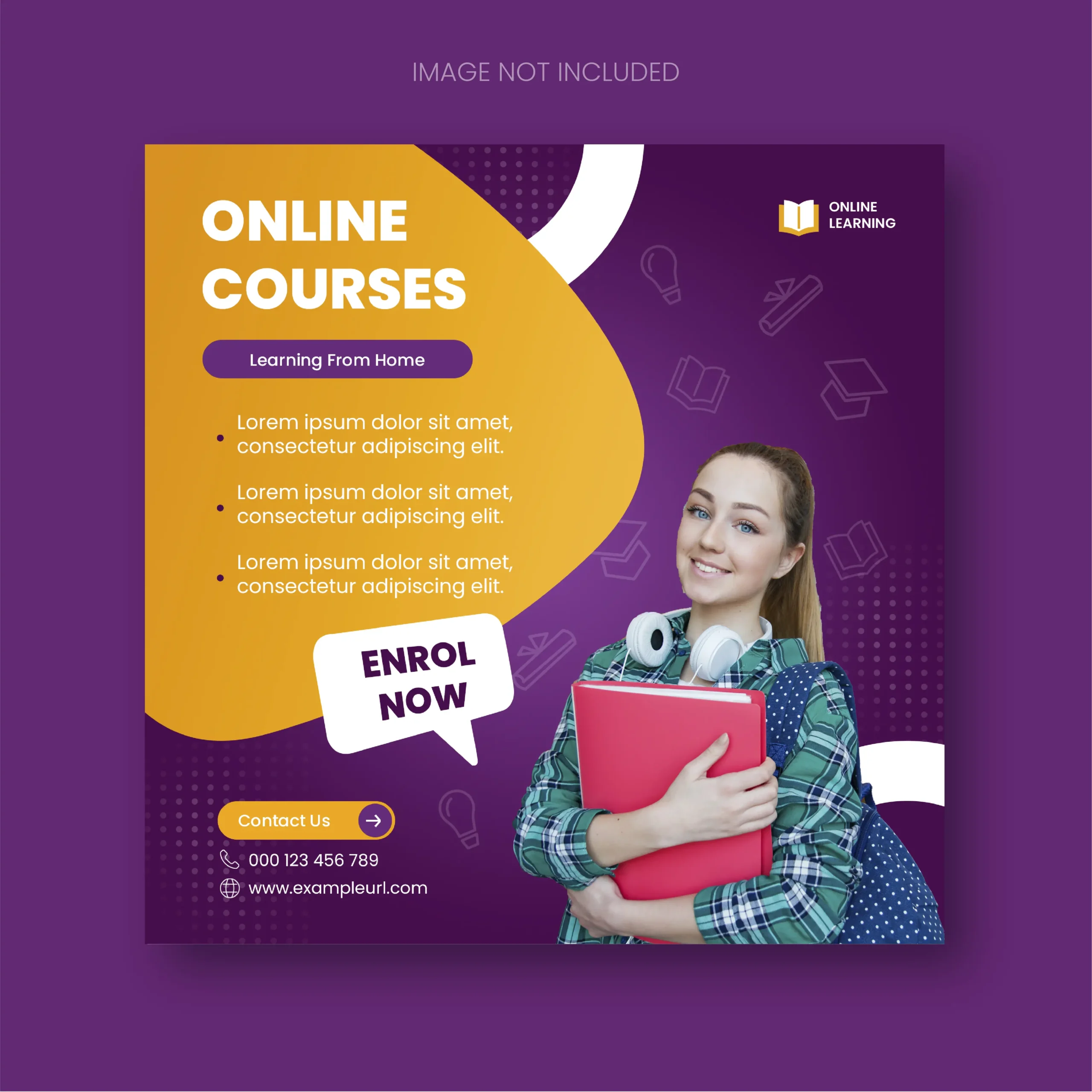 Modern And Cheerful Online Course Instagram Post Template
