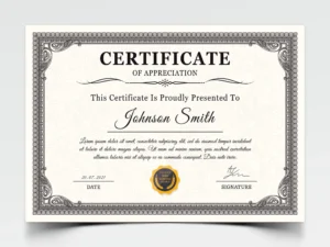 modern certificate award template