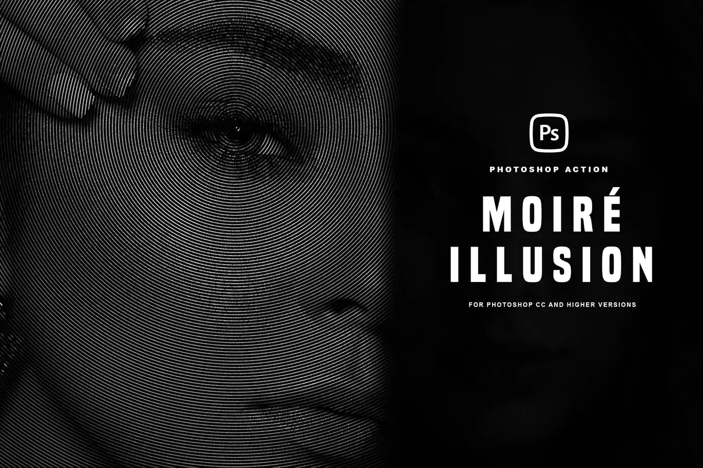 Moiré Illusion Portrait Photoshop Action