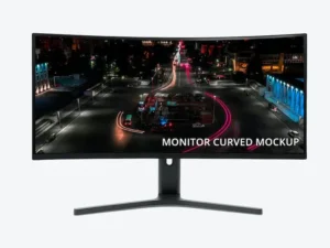 monitor curved mockup