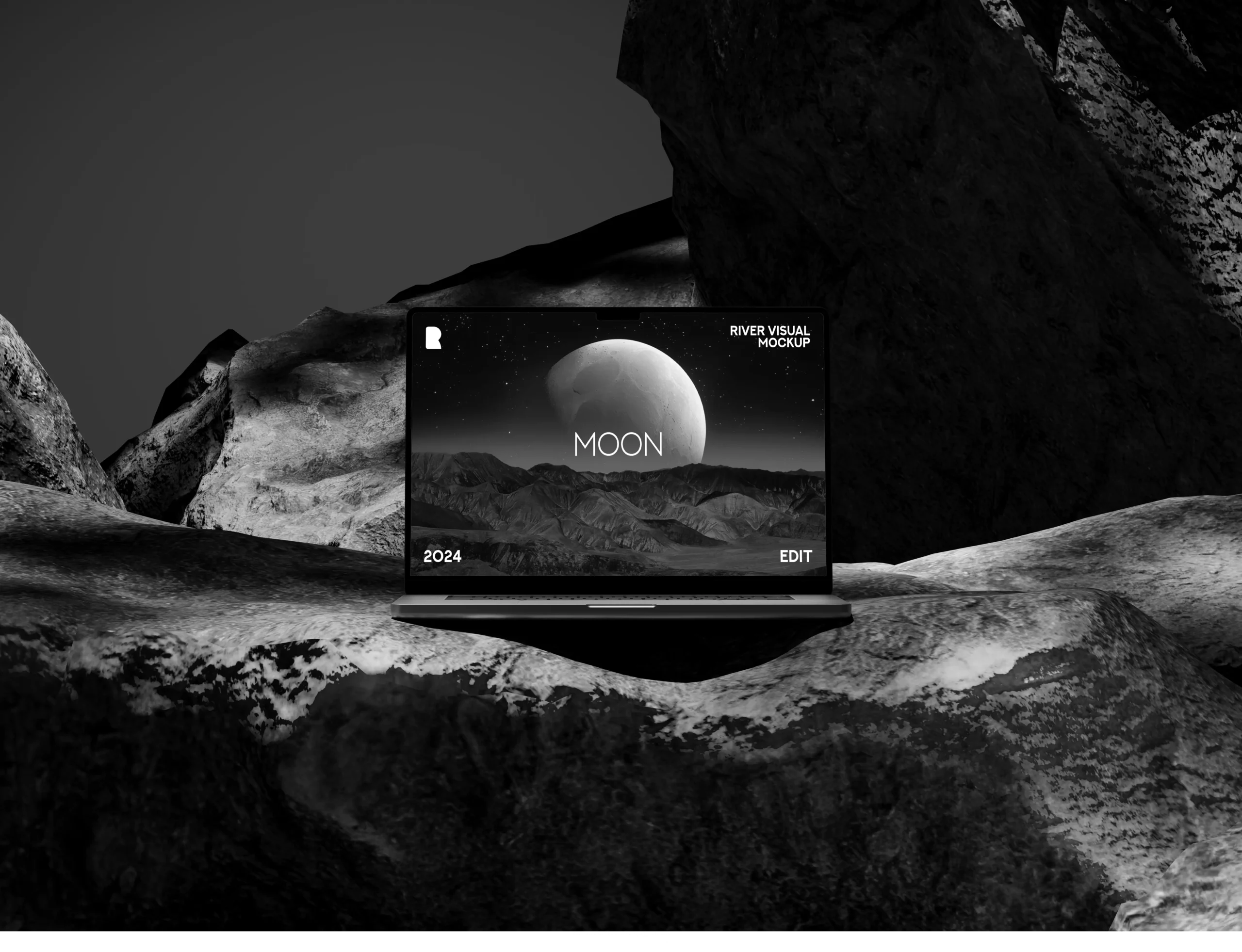 Moon Walk-Macbook Pro Mockup