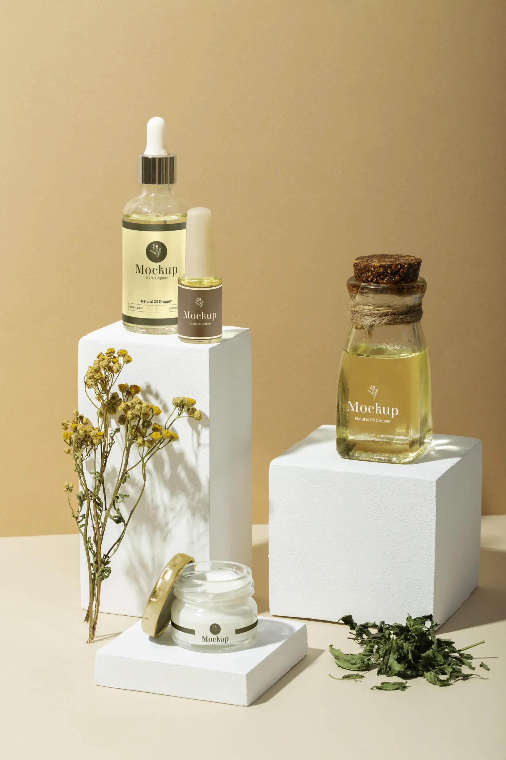 Natural Oil Dropper Packaging Mockup 11