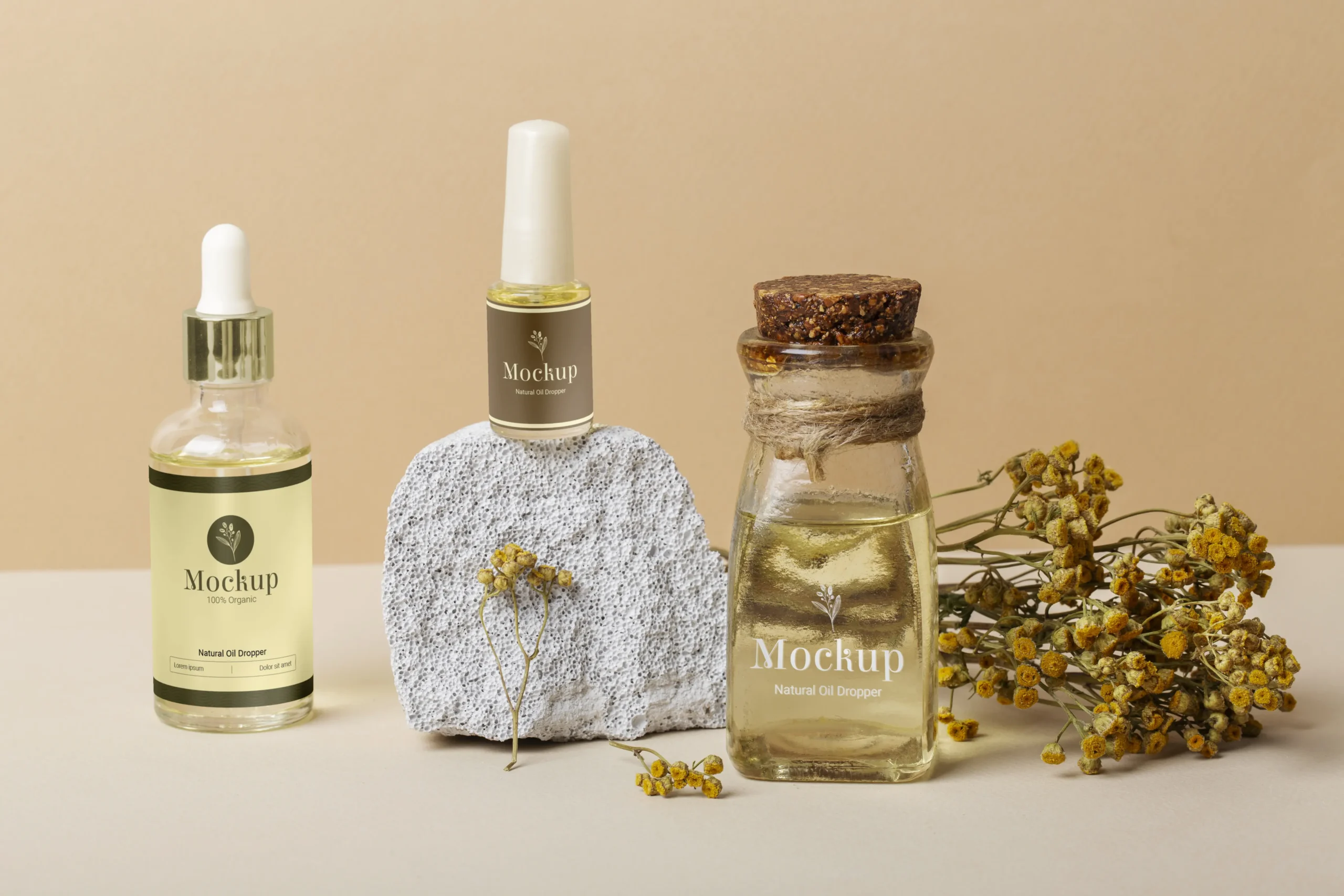 Natural Oil Dropper Packaging Mockup 14