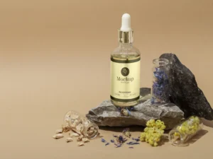 natural oil dropper packaging mockup