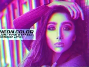 neon color light photo effect