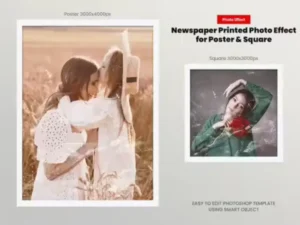 newspaper printed photo effect
